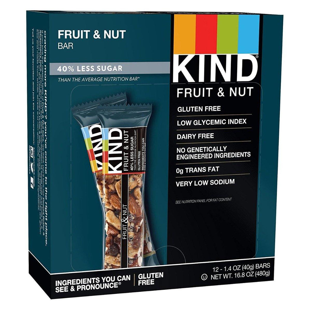 KIND Bars, Fruit & Nut, Gluten Free, Low Sugar, 1.4oz, 12 Pack - Oasis Snacks