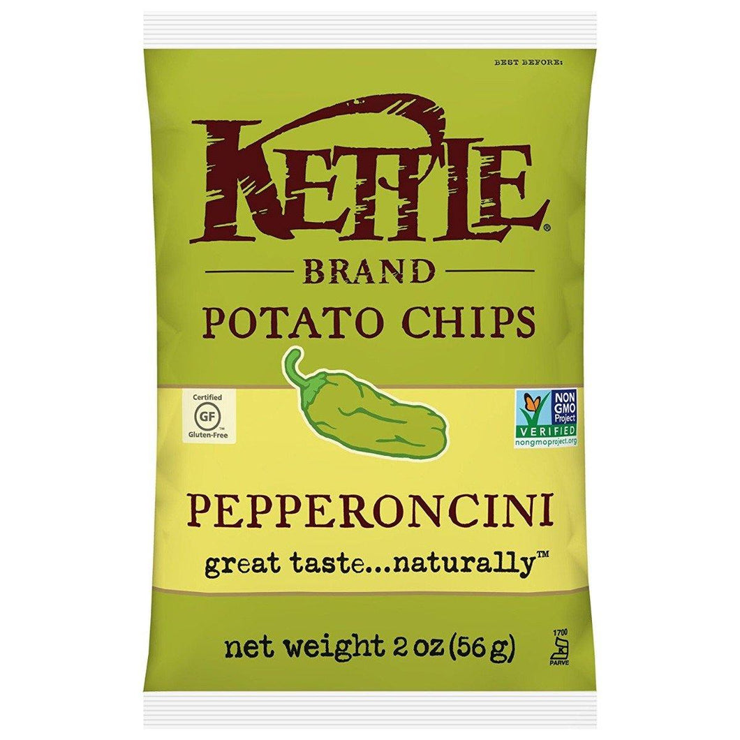 Kettle Brand Potato Chips, Pepperoncini, 2 Ounce, (Pack of 24) - Oasis Snacks