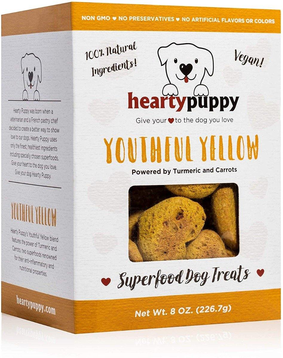 Heart Puppy Dog Treats 8oz YOUTHFUL YELLOW (1 BOX) - Oasis Snacks