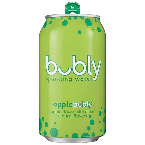 Bubly Flavored Sparkling Water, Apple, 12 oz Cans (Pack of 12) - Oasis Snacks