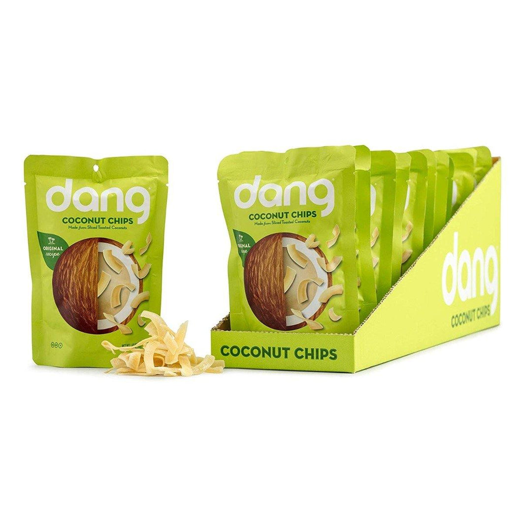 Dang Toasted Coconut Chips, Original, 1.43 oz (Pack of 12) - Oasis Snacks