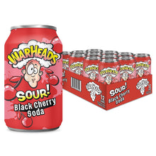 Load image into Gallery viewer, WARHEADS Soda, Sour Black Cherry, 12oz (Pack of 12)
