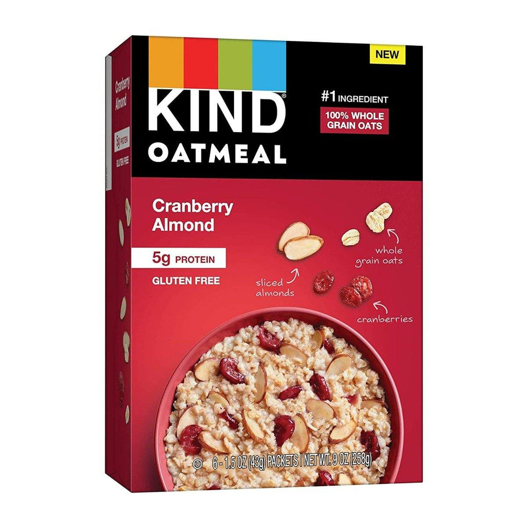 KIND Oatmeal, Cranberry Almond, 9oz (Pack of 5) - Oasis Snacks
