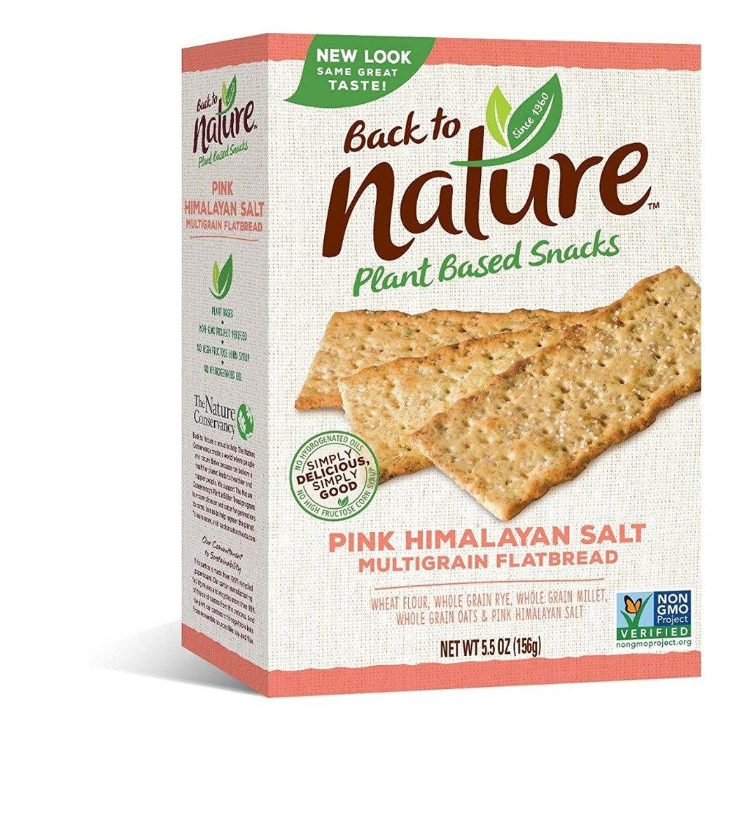 Back to Nature Flatbread Crackers, Pink Himalayan Salt Multigrain, 5.5oz (Pack of 6) - Oasis Snacks