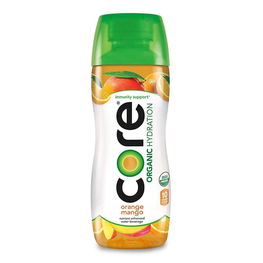 Core Organic Orange Mango Flavored Water 16.9 Oz Plastic Bottles (12 Pack) - Oasis Snacks