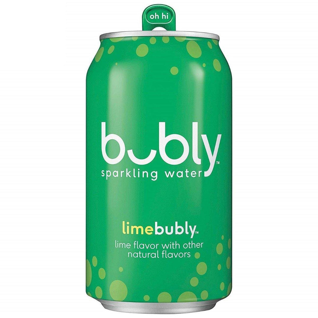 Bubly Flavored Sparkling Water, Lime, 12 oz Cans (Pack of 12) - Oasis Snacks