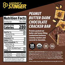 Load image into Gallery viewer, Honey Stinger Protein Cracker Bar, Peanut Butter Dark Chocolate, 1.94oz (Pack of 12)

