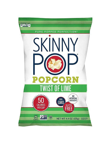 SKINNYPOP Popcorn, Twist of Lime, 4.4 OZ (Pack of 12) - Oasis Snacks