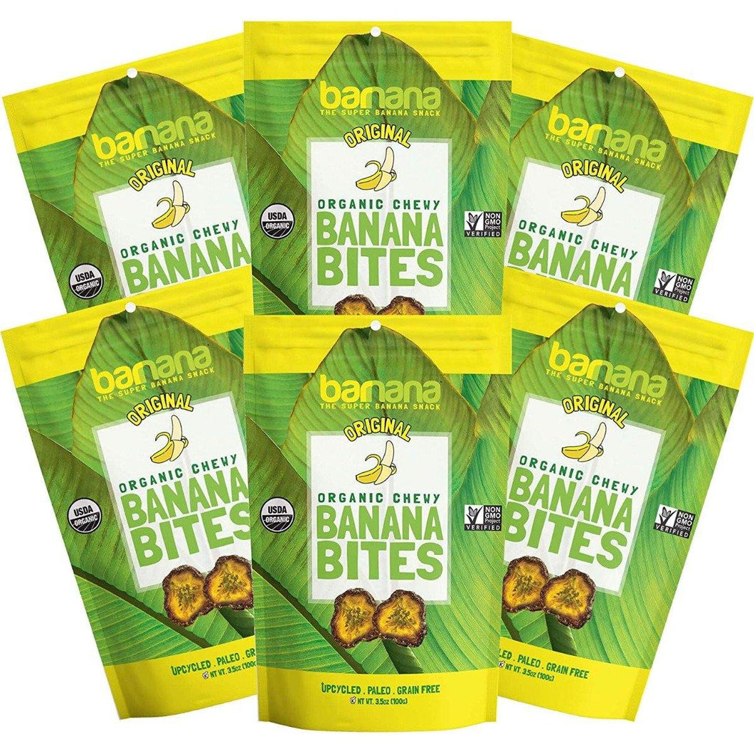 Barnana Organic Chewy Banana Bites, Original, 3.5 oz (Pack of 6) - Oasis Snacks