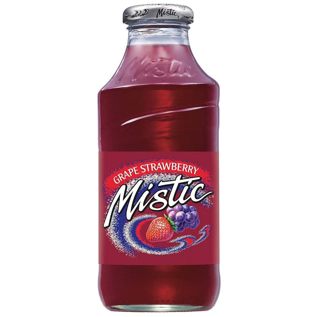 Mistic Fruit Drink, Grape Strawberry, 16 oz (Pack of 12) - Oasis Snacks