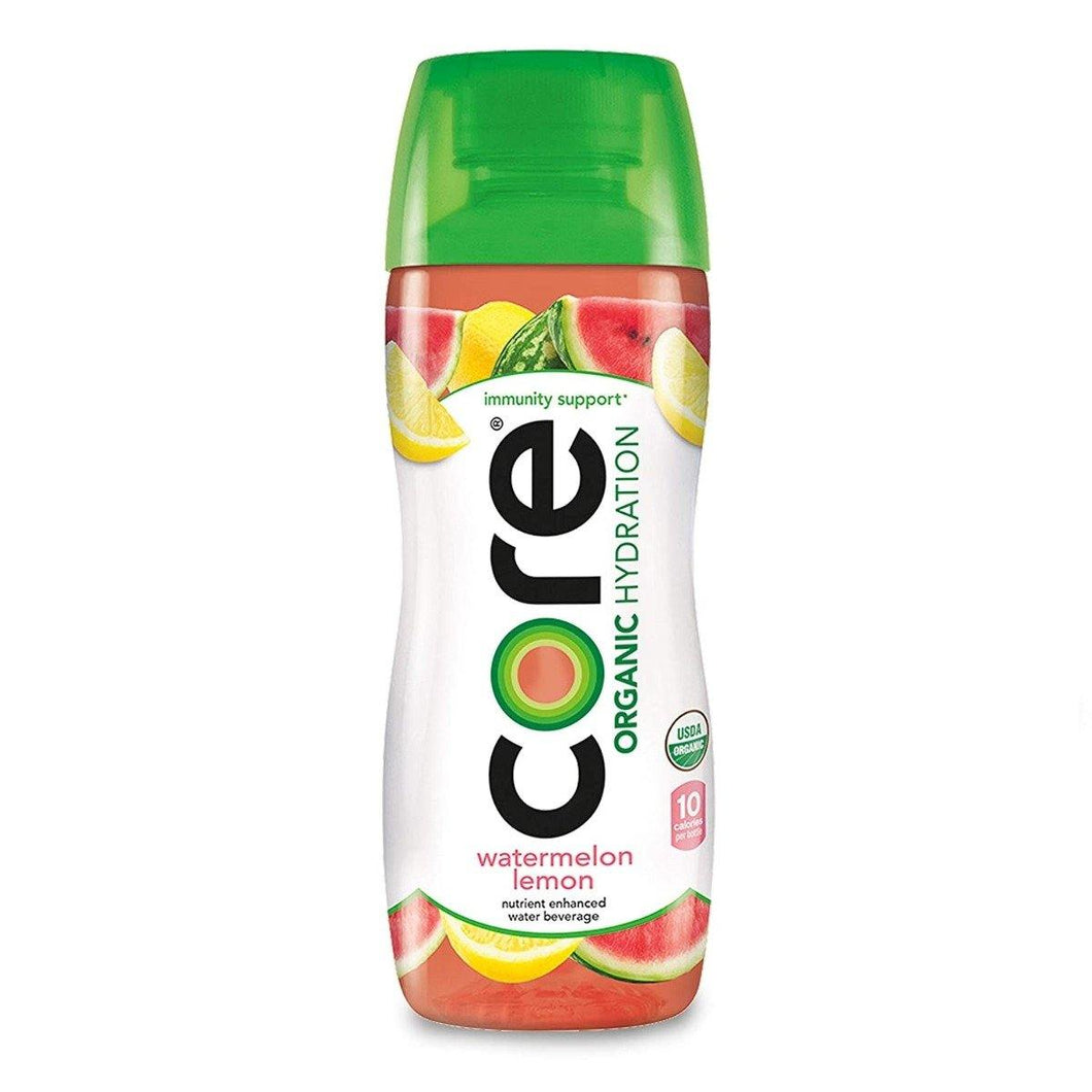 Core Organic Watermelon Lemon Flavored Water 16.9 Oz Plastic Bottles (12 Pack) - Oasis Snacks