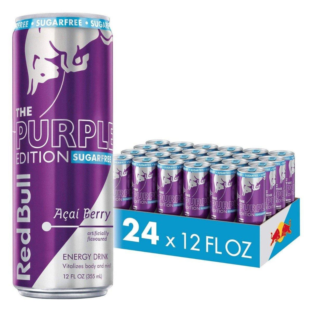 Red Bull Purple Edition, Acai Berry Sugar Free Energy Drink, 12 Fl Oz (Pack of 24) - Oasis Snacks