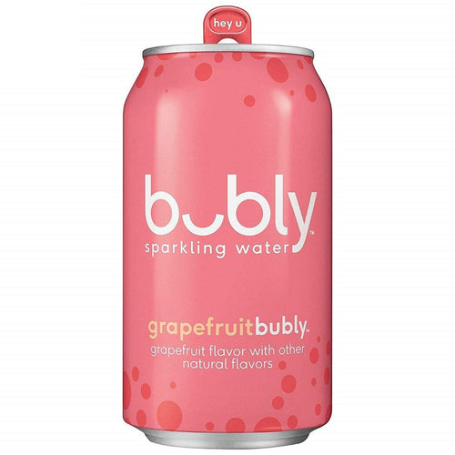 Bubly Flavored Sparkling Water, Grapefruit, 12 oz Cans (Pack of 12) - Oasis Snacks