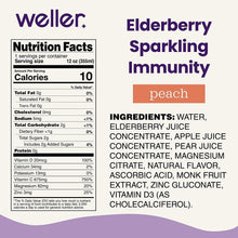 Load image into Gallery viewer, Weller Elderberry Immunity Support Sparkling Water, Peach, 12oz (Pack of 12) - Oasis Snacks
