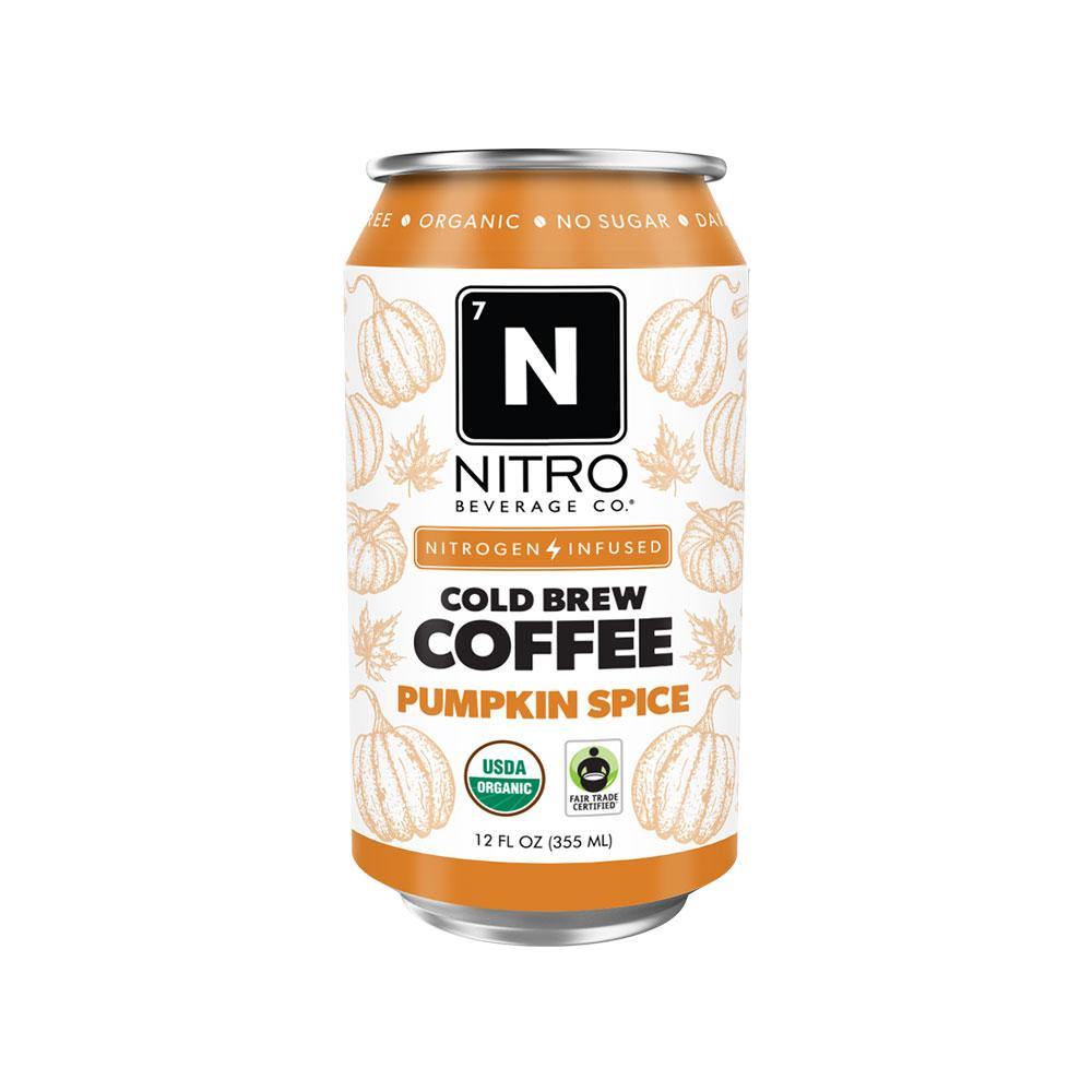 Nitro Beverage Co. Nitrogen Infused Cold Brew Coffee, Pumpkin Spice, 12oz (Pack of 12) - Oasis Snacks