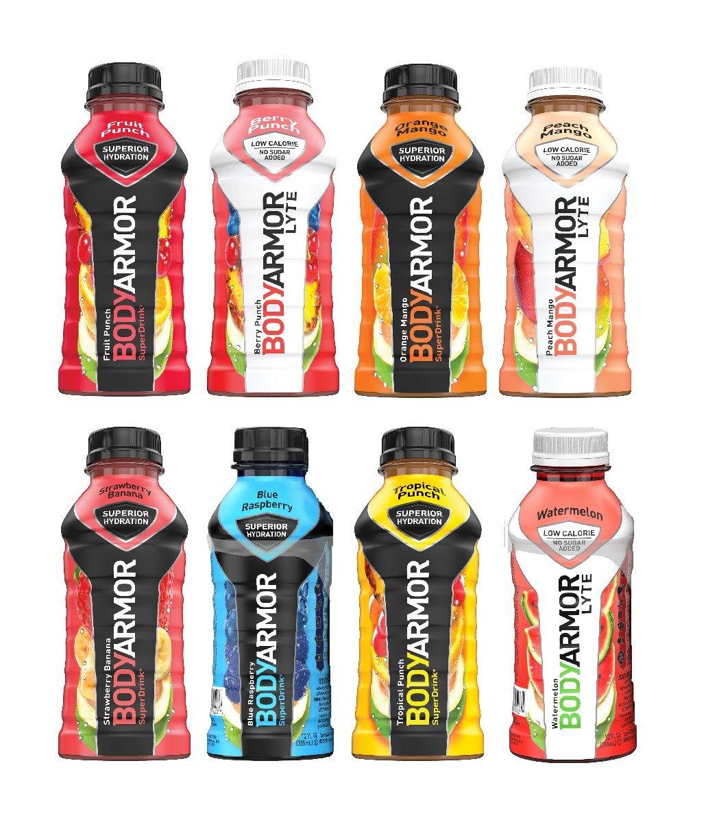 Bodyarmor Electrolyte Sports Superdrink, 8 Flavor Variety, 12 Ounce Bottles (Pack of 8) - Oasis Snacks