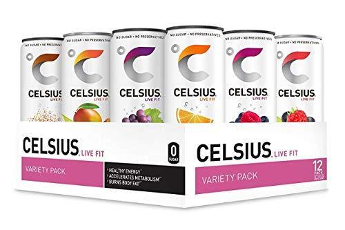 CELSIUS Fitness Drink, 9 Flavor Variety Pack, 12oz (Pack of 12) - Oasis Snacks