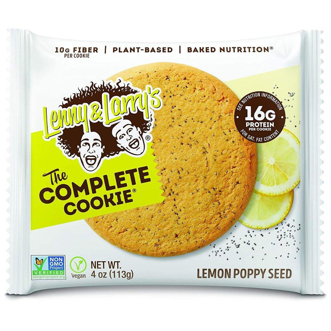 Lenny & Larry's The Complete Cookie, Lemon Poppy Seed, 4oz (Pack of 12) - Oasis Snacks