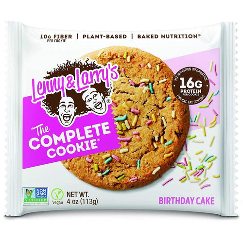 Lenny & Larry's The Complete Cookie, Birthday Cake, 4oz (Pack of 12) - Oasis Snacks