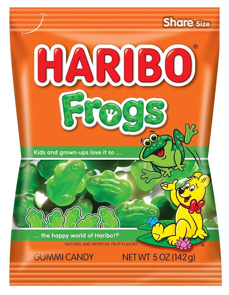 Haribo Gummi Candy, Frogs, 5oz Bags (Pack of 12) - Oasis Snacks