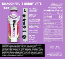 Load image into Gallery viewer, BodyArmor LYTE Electrolyte SuperDrink, Dragon Fruit Berry, 16 Oz (Pack of 12)
