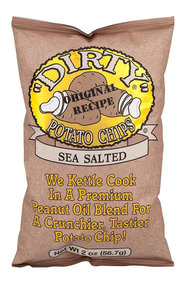 Dirty Sea Salted Potato Chips, 2 Ounce Bags (Pack of 25) - Oasis Snacks