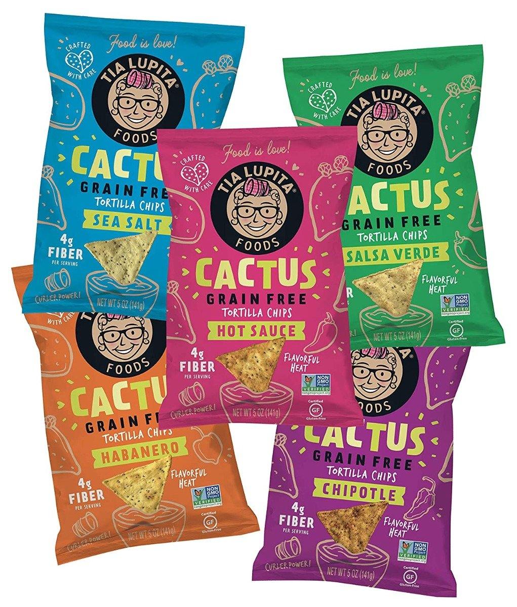 Tia Lupita Cactus Tortilla Chips, 5 Flavor Variety, 5oz (Pack of 5) - Oasis Snacks