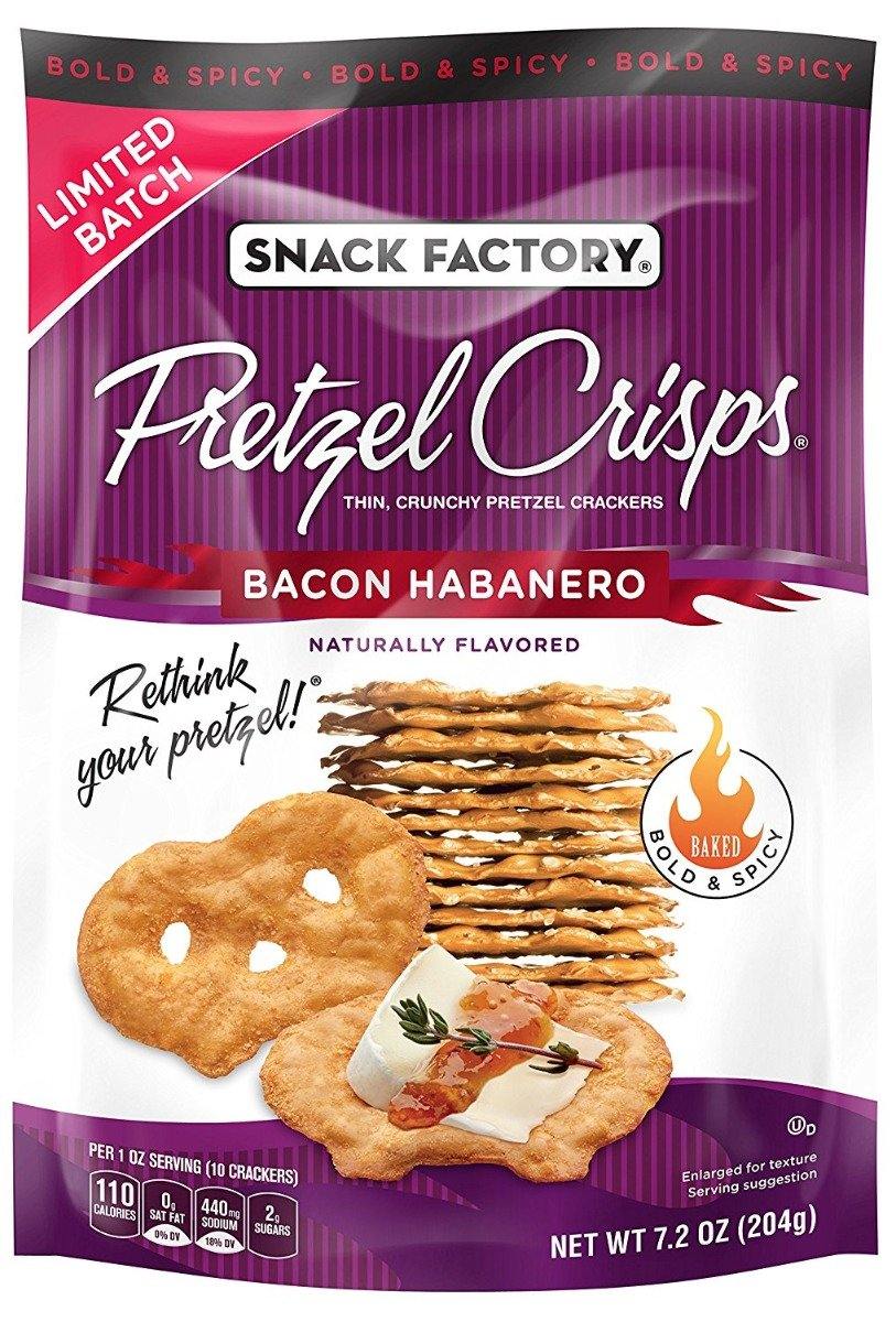Snack Factory Pretzel Crisps, Bacon Habanero, 7.2 Ounce (Pack of 12) - Oasis Snacks