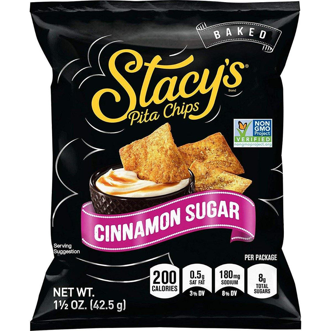 Stacy's Pita Chips, Cinnamon Sugar 1.5 Ounce (Pack of 24) - Oasis Snacks