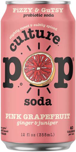 Culture Pop Sparkling Prebiotic Soda, Grapefruit, 12oz - Multi Pack - Oasis Snacks