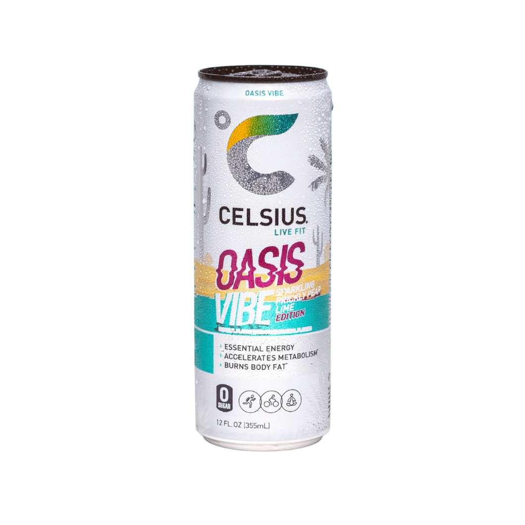 CELSIUS Sparkling Fitness Drink, Oasis Vibe, 12oz (Pack of 12)