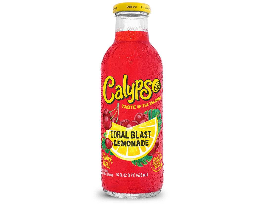 Calypso Lemonade, Coral Blast, 16oz (Pack of 12)