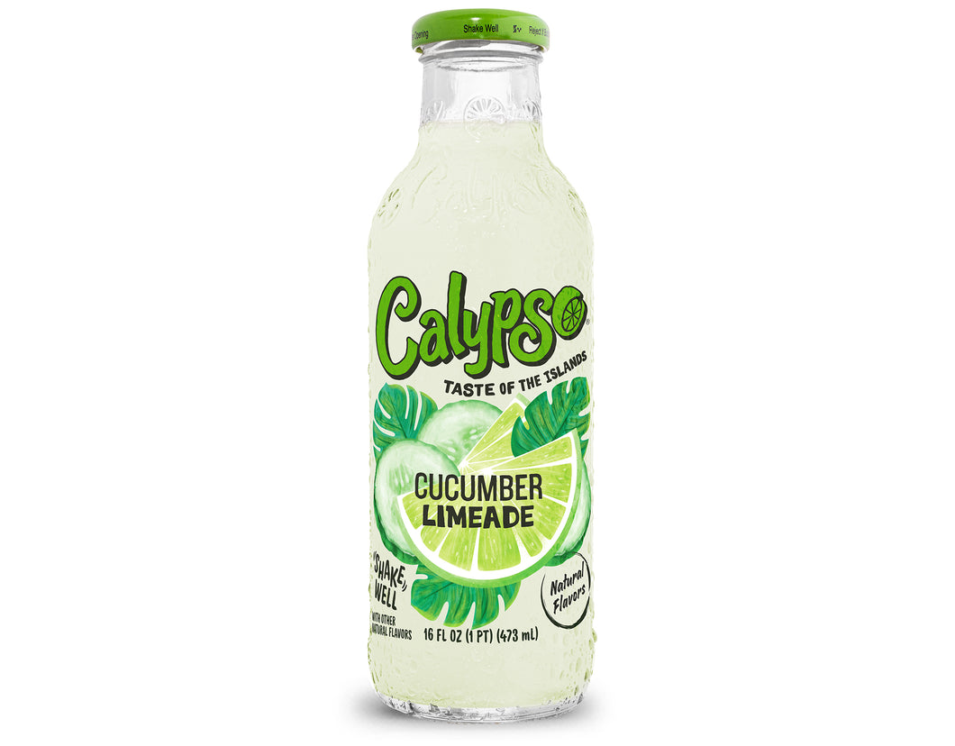 Calypso Limeade, Cucumber, 16oz (Pack of 12)