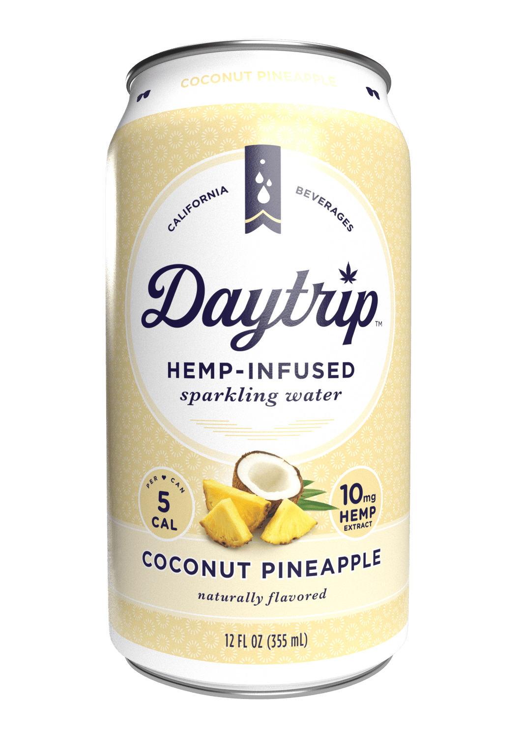 Daytrip Sparkling Water, Coconut Pineapple, 12oz (Pack of 12) - Oasis Snacks