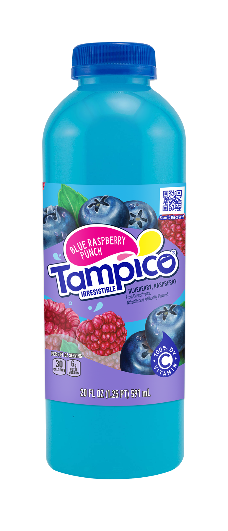 Tampico Fruit-Flavored Drink, Blue Raspberry, 20oz - Multi Pack