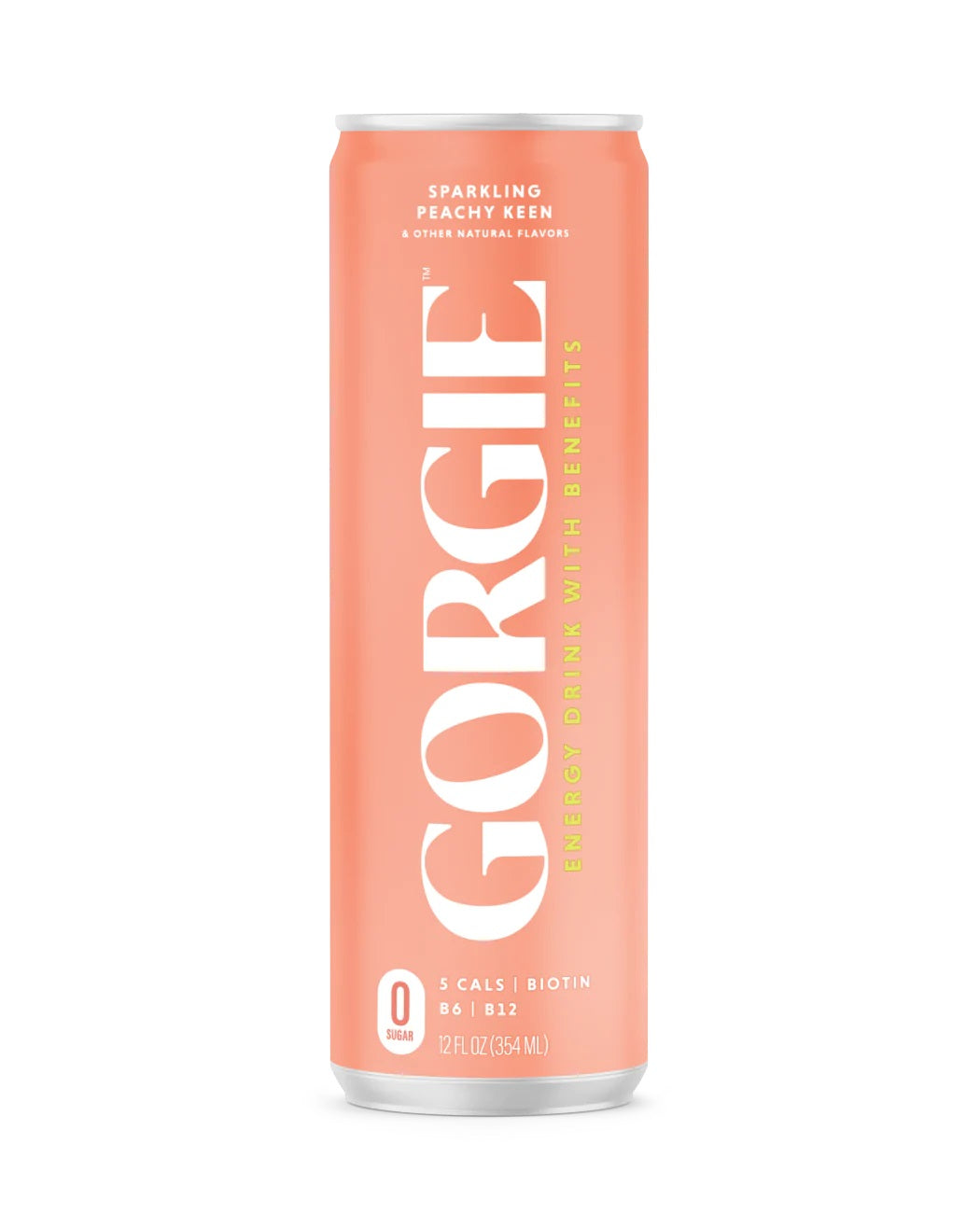Gorgie Sparkling Energy Drink, Peachy Keen, 12oz (Pack of 12)