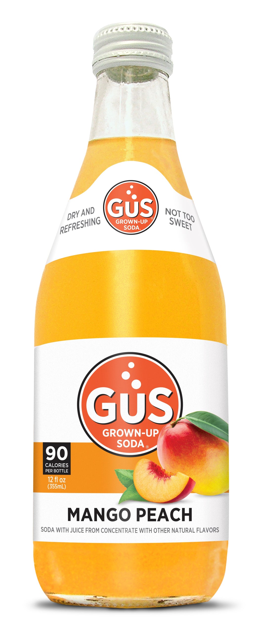 GuS Soda Mango Peach 12 oz, Multi Pack