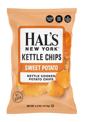Hal's New York Kettle Chips, Sweet Potato, 4.5oz - Multi Pack - Oasis Snacks