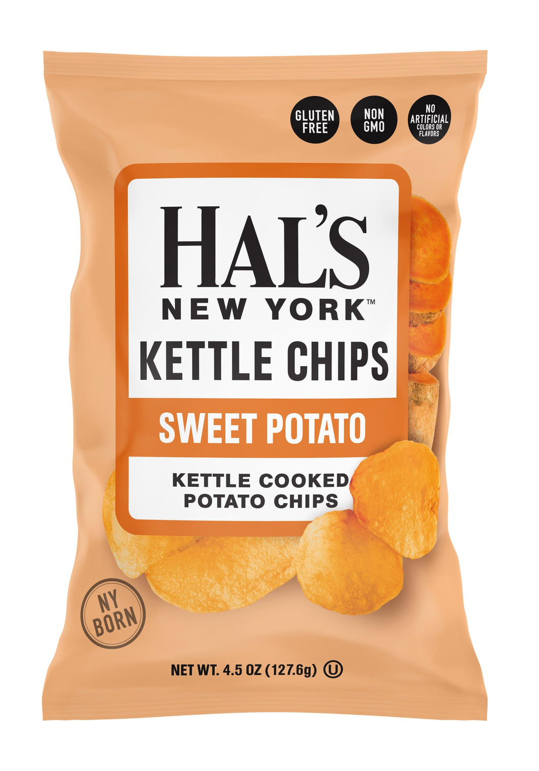 Hal's New York Kettle Chips, Sweet Potato, 4.5oz - Multi Pack - Oasis Snacks