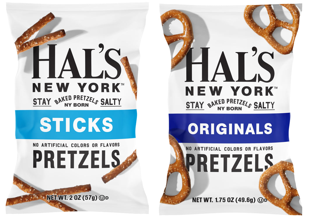 Hal's New York Baked Pretzels 1.75oz Variety Pack (Pack of 24)