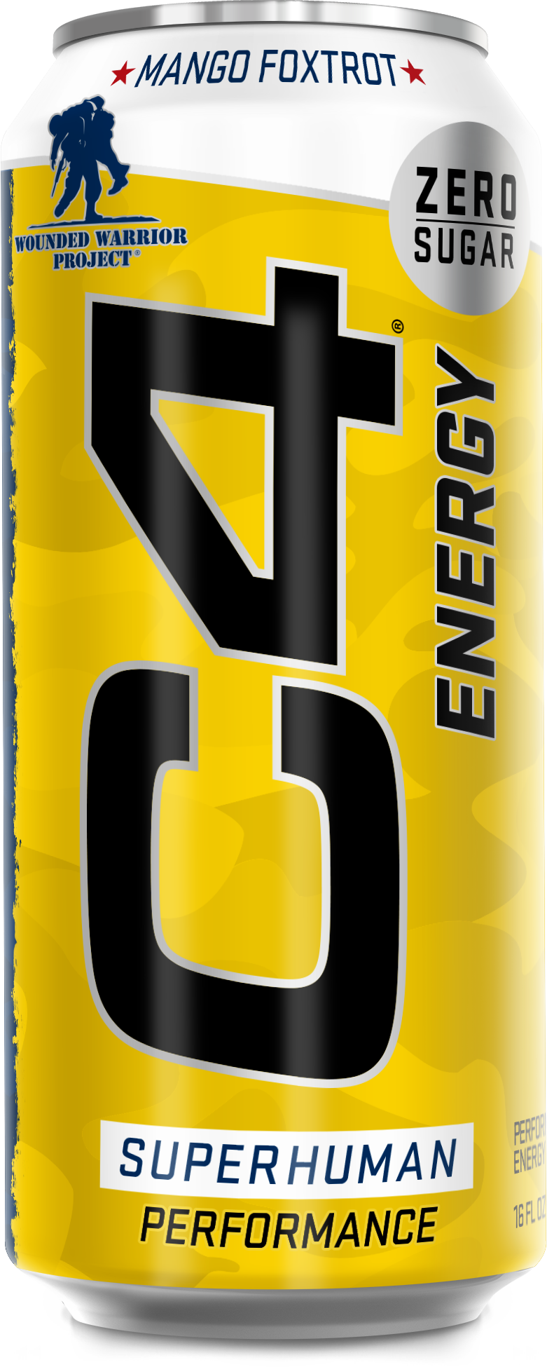 C4 Original Carbonated Zero Sugar Energy Drink, Mango Foxtrot, 16 FL oz (Pack of 12)