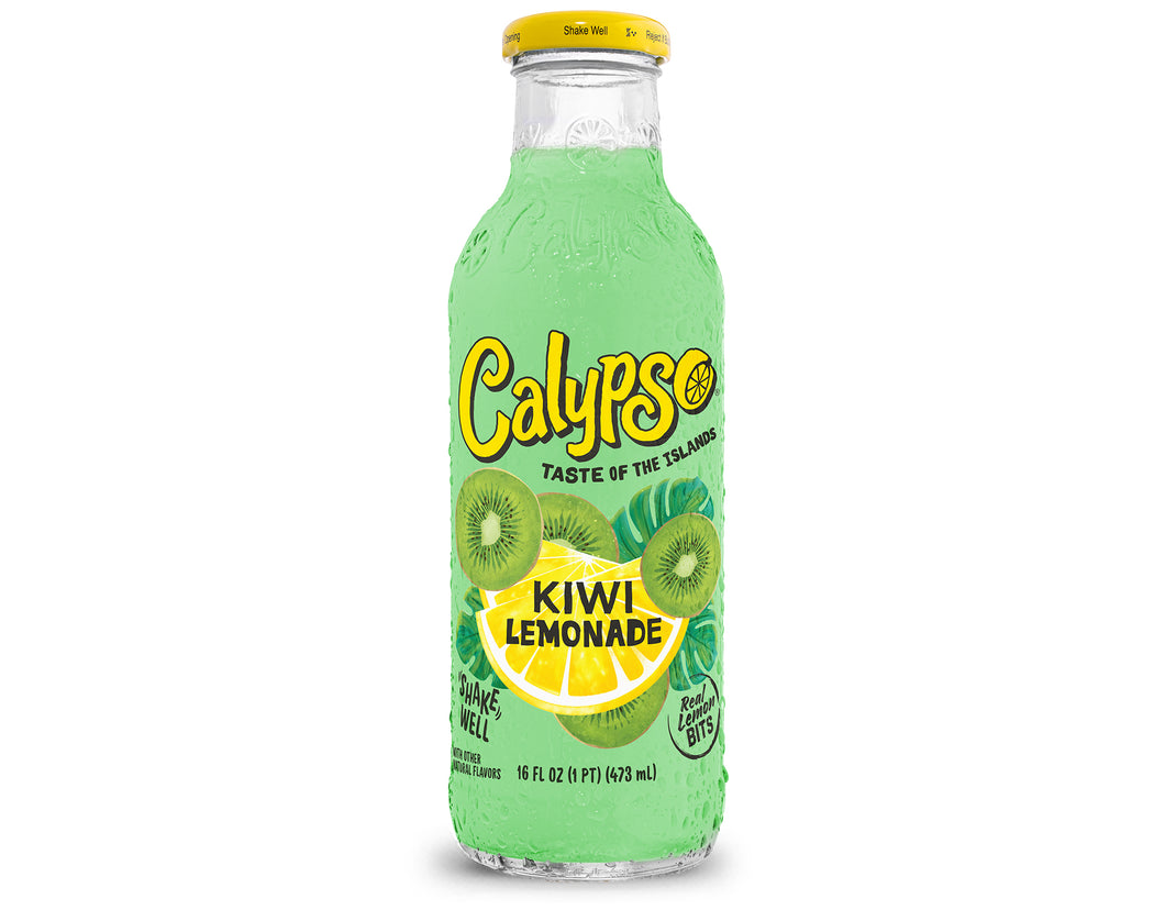 Calypso Lemonade, Kiwi Lemonade, 16oz (Pack of 12)