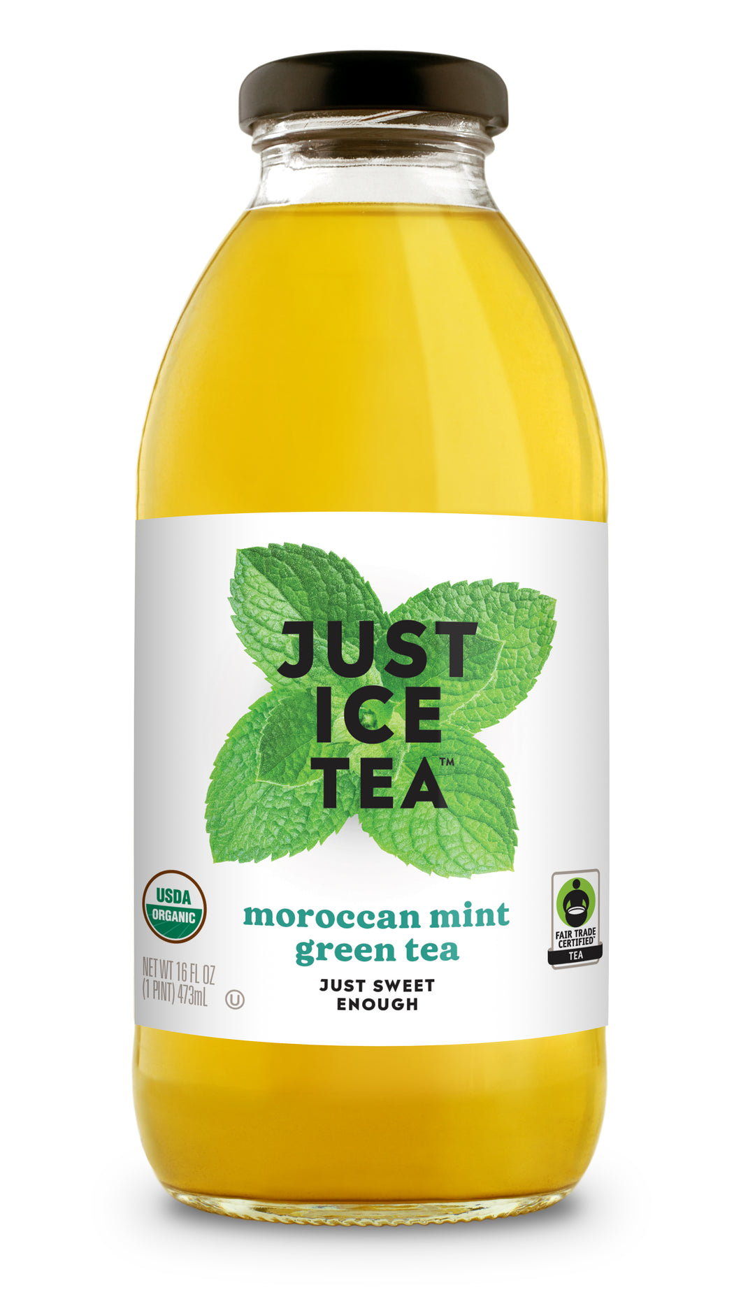 Just Ice Tea, Moroccan Mint Green Tea, 16oz (Pack of 12)