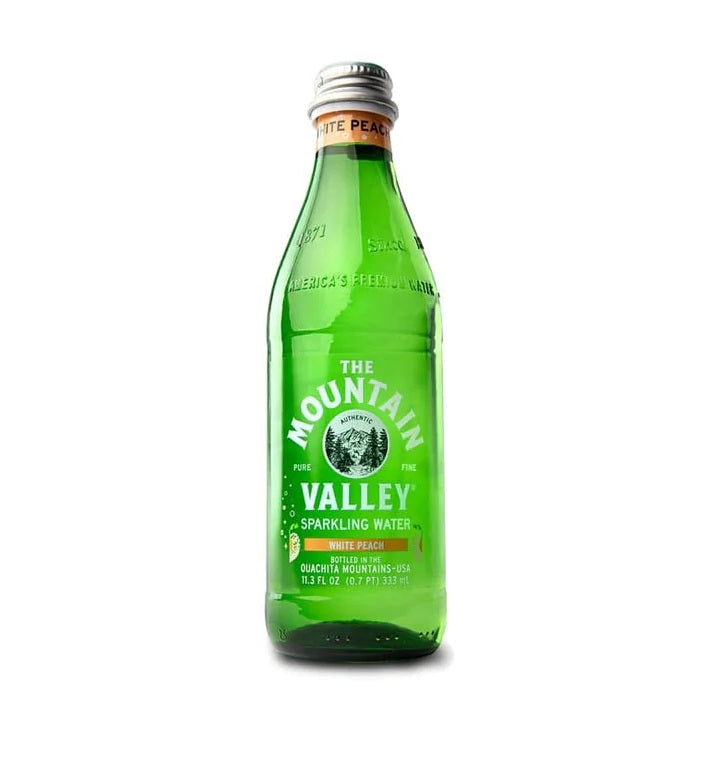 The Mountain Valley Sparkling Spring Water, White Peach, 333ml (11.3oz) - Multi-Pack