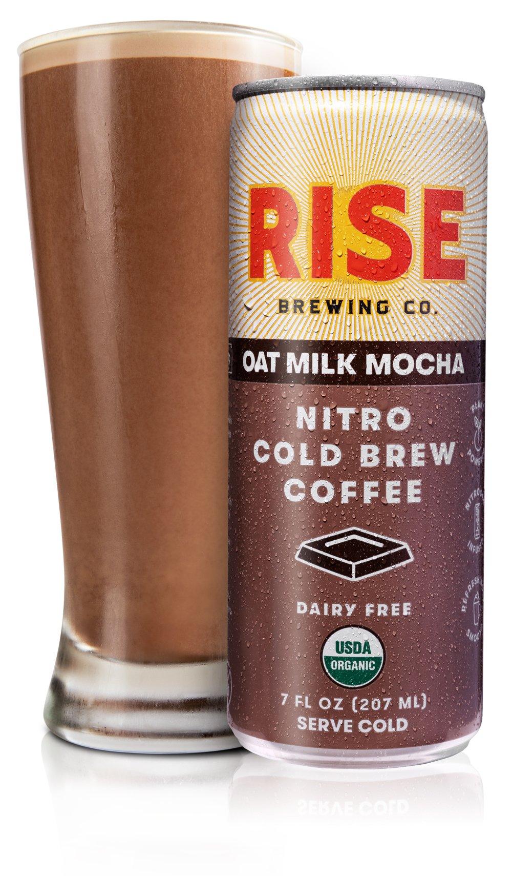 RISE Brewing Co. Nitro Cold Brew Coffee, Mocha Latte, 7 fl. oz. Cans (Pack of 12) - Oasis Snacks