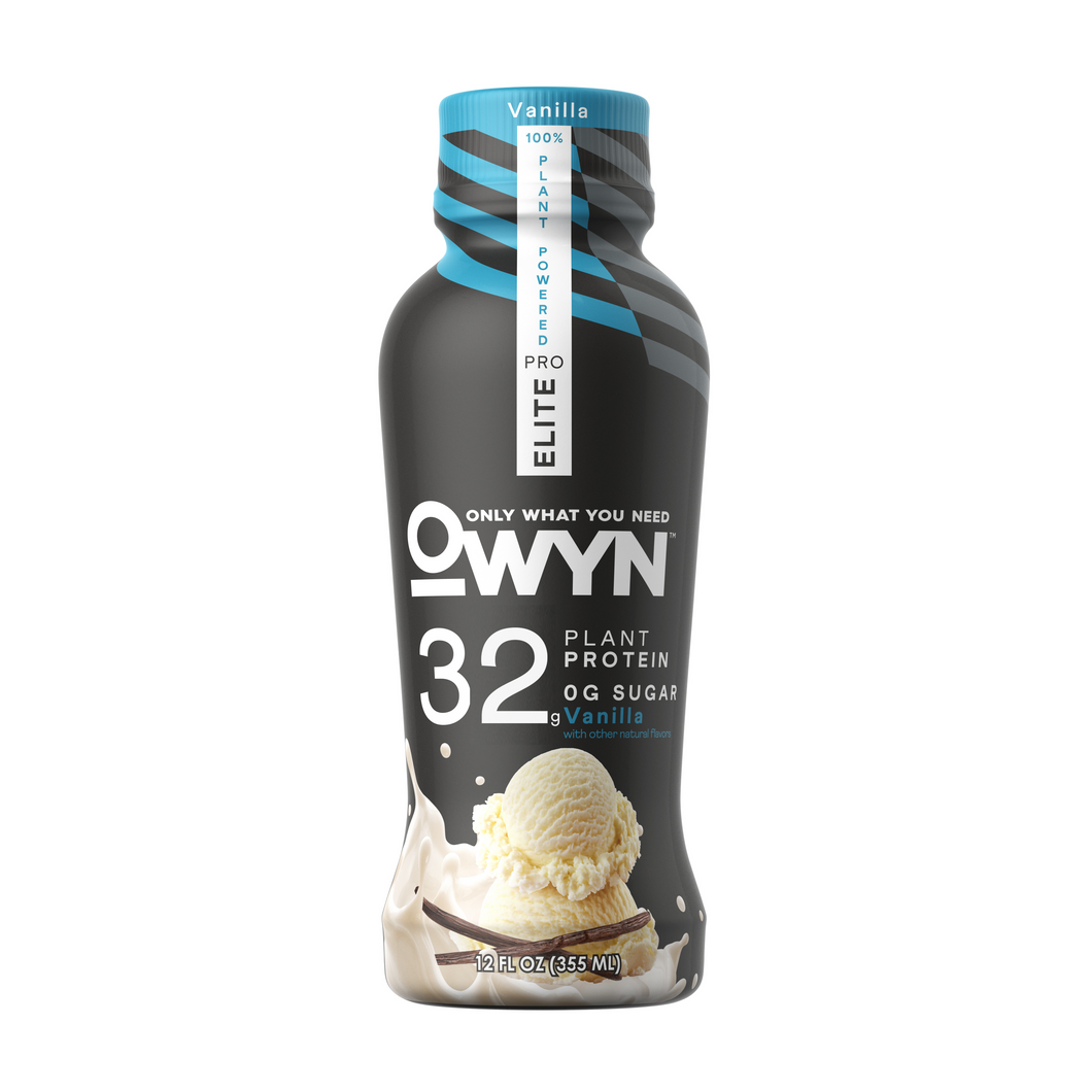 OWYN Pro Elite 100% Plant Powered 32g Protein Shake, Vanilla, 12oz (Pack of 12)