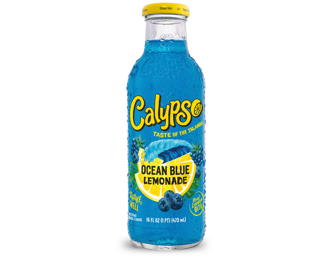 Calypso Lemonade, Ocean Blue, 16oz (Pack of 12)