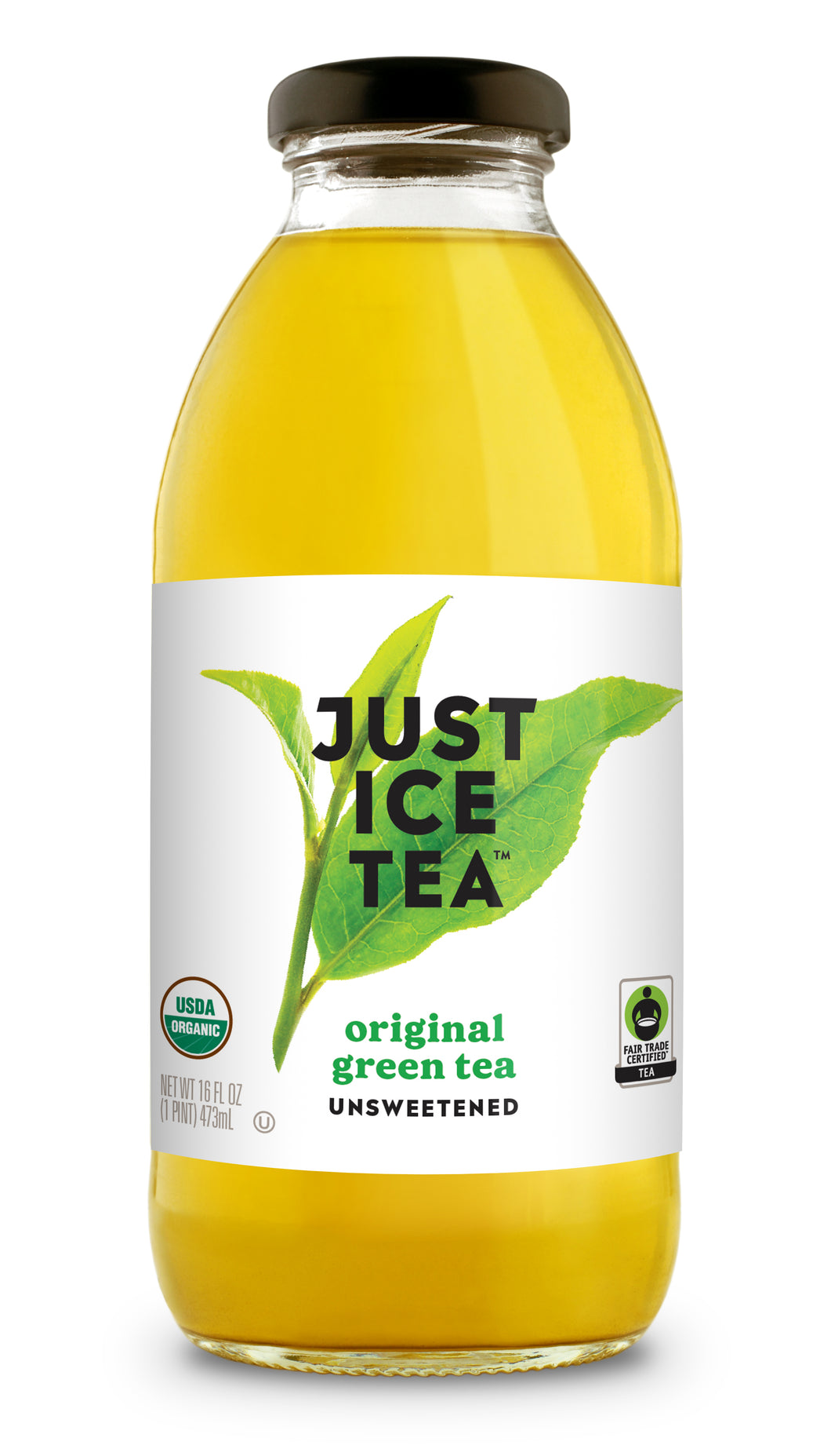 Just Ice Tea, Original Unsweetened Green Tea, 16oz (Pack of 12)