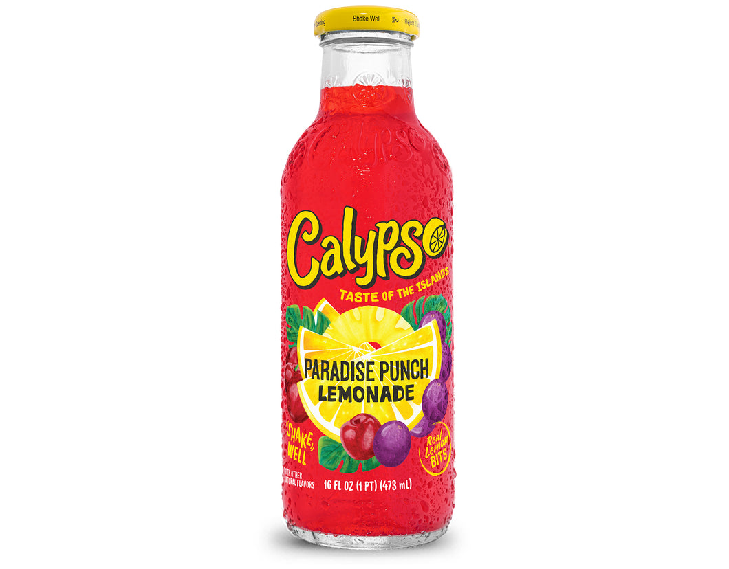 Calypso Lemonade, Paradise Punch, 16oz (Pack of 12)