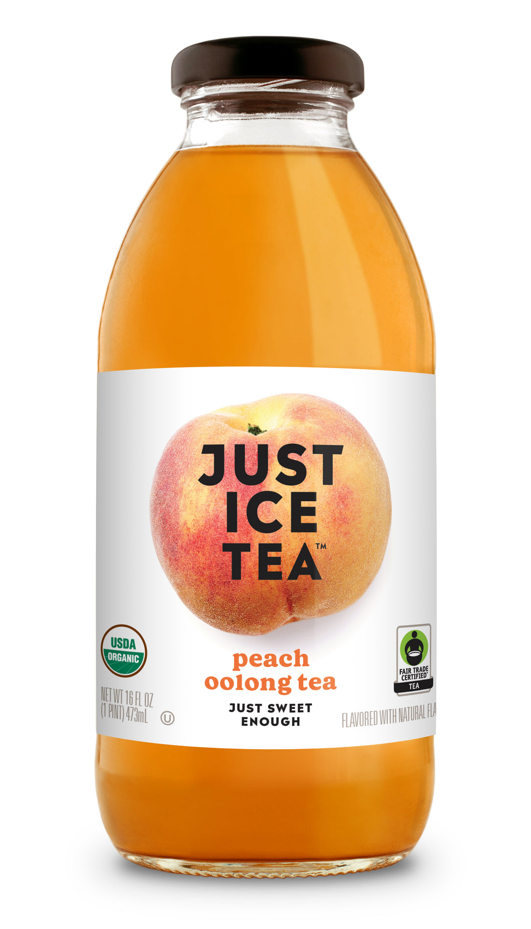 Just Ice Tea, Peach Oolong Tea, 16oz (Pack of 12)